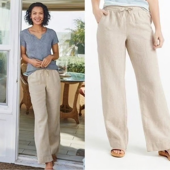 L.L. Bean Tan Joggers Sweatpants Relaxed Fit - Picture 1 of 7